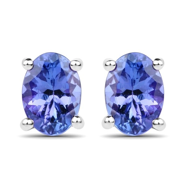 Malaika 14k White Gold 1 5ct Tgw Tanzanite Earrings On Malaika 14k White Gold 1 5ct Tgw Tanzanite Earrings