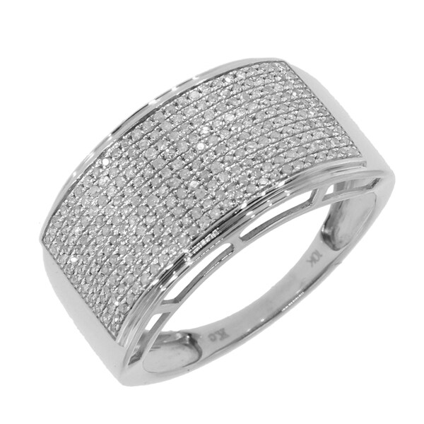 Shop 14k White  Gold  Men s  3 5ct TDW Diamond Ring  On Sale  