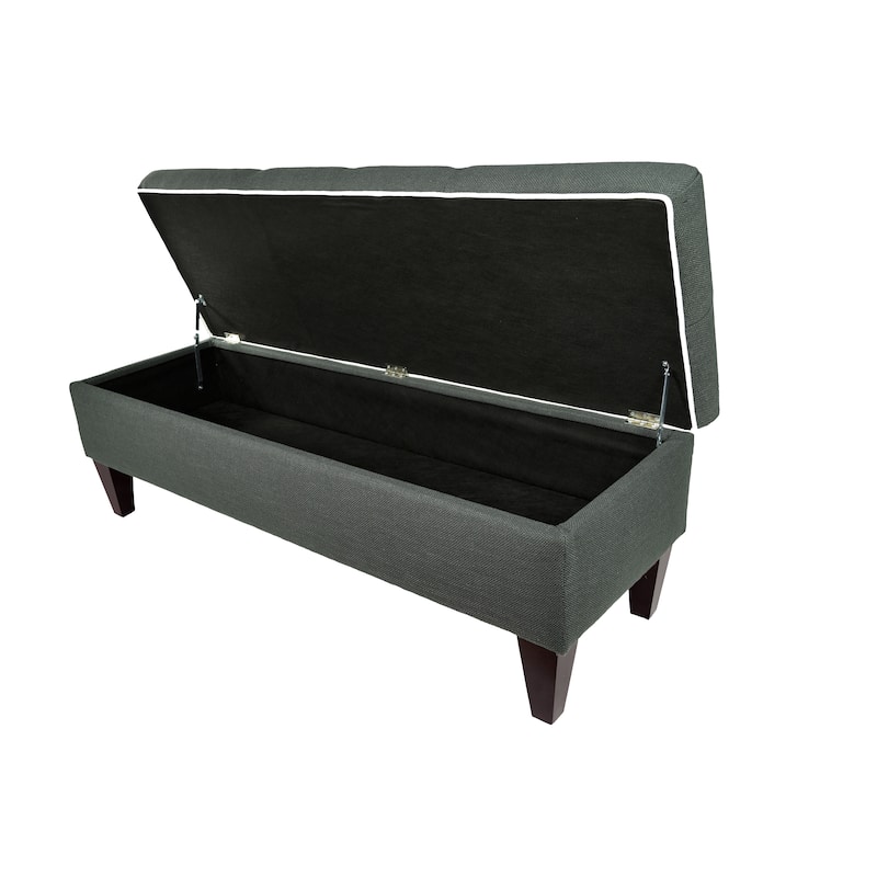 Brooke Diamond Tufted Upholstered Long Storage Bench Ottoman
