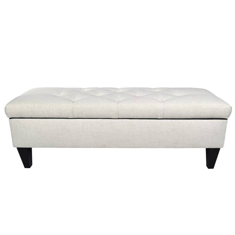Brooke Diamond Tufted Upholstered Long Storage Bench Ottoman