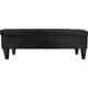 preview thumbnail 5 of 6, Brooke 10 Button Tuft Charcoal Upholstered Long Storage Bench Ottoman