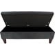 preview thumbnail 4 of 6, Brooke 10 Button Tuft Charcoal Upholstered Long Storage Bench Ottoman