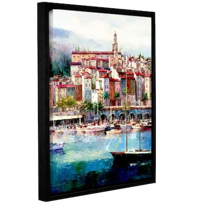 ArtWall Peter Bell's Mediterranean Harbor I, Gallery Wrapped Floater-framed Canvas