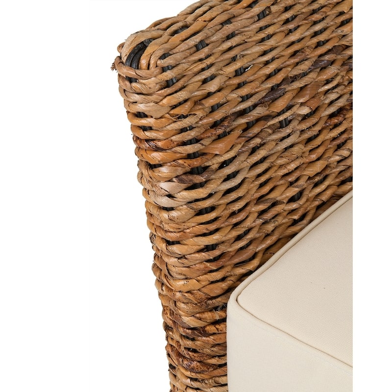 Woven Natural Abaca Bench With Cushion by East at Main