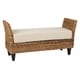 preview thumbnail 3 of 6, Woven Natural Abaca Bench With Cushion by East at Main
