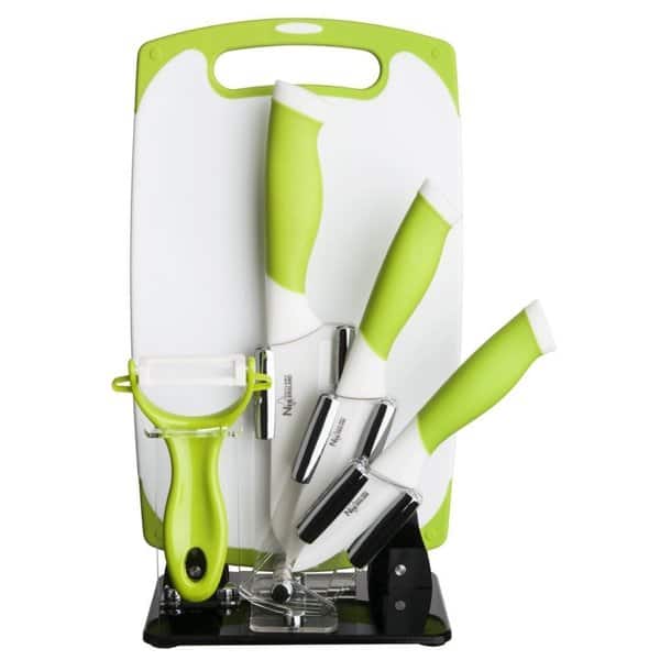 New England Cutlery 6 Piece Ceramic Knife Set, Green Bed Bath