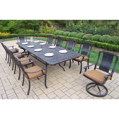 Dining Set with Extendable Table, Sunbrella Swivel Rockers and Chairs