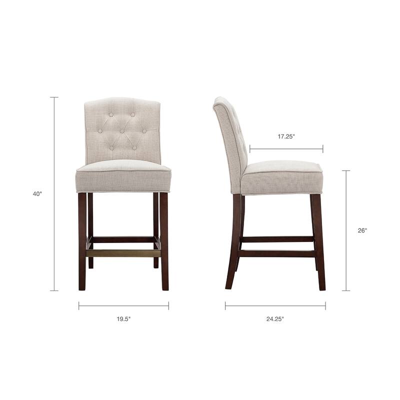Madison Park Misha Tan Tufted Counter Stool