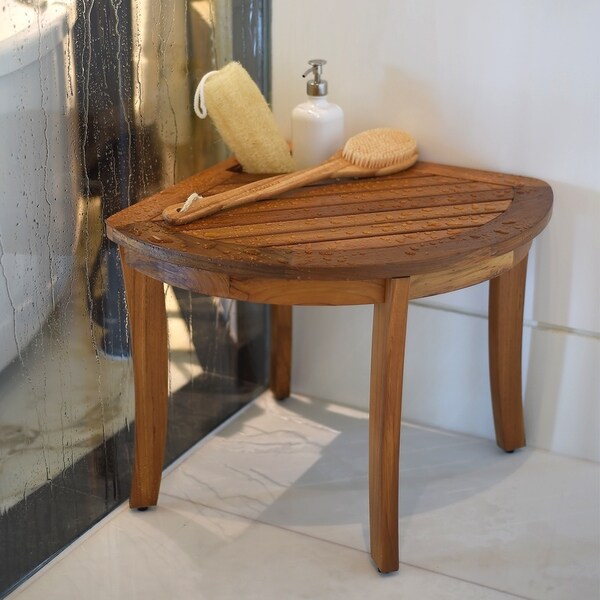 teak corner stool