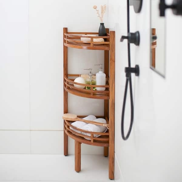 Teak Shower Shelving