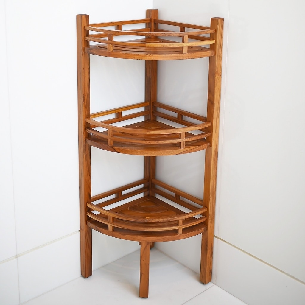 Cambridge Casual Estate Spa Teak Corner Shelf, Brown