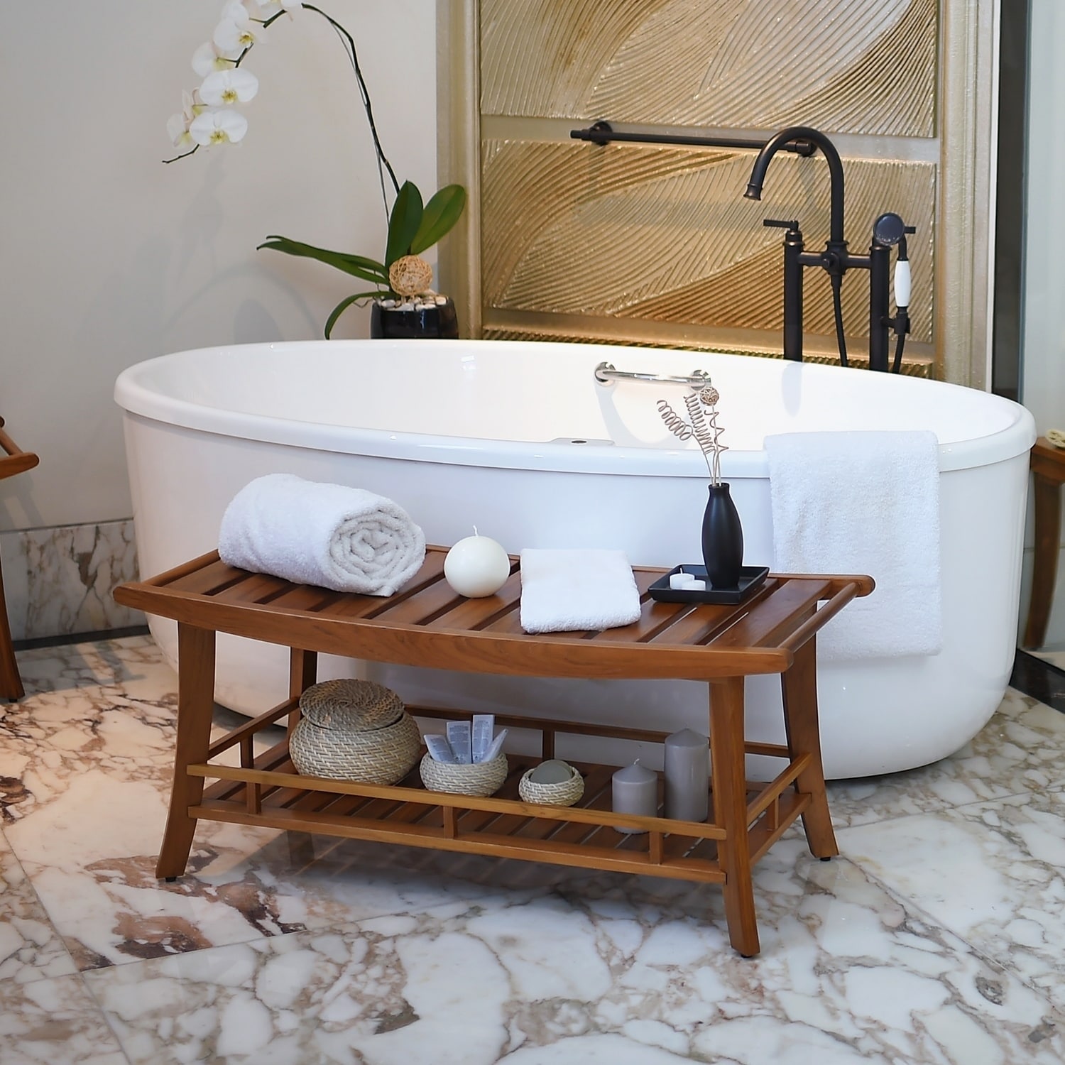 Cambridge Casual Estate Spa Teak Large Shower Bench