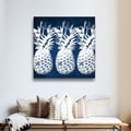 ArtWall Linda Woods's Indigo Pineapple, Gallery Wrapped Canvas