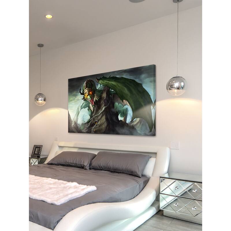 Marmont Hill - Dragon Attack Painting Print on Canvas - Multi-Color