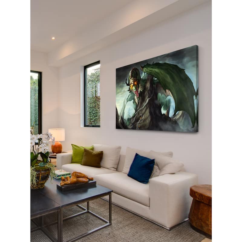 Marmont Hill - Dragon Attack Painting Print on Canvas - Multi-Color