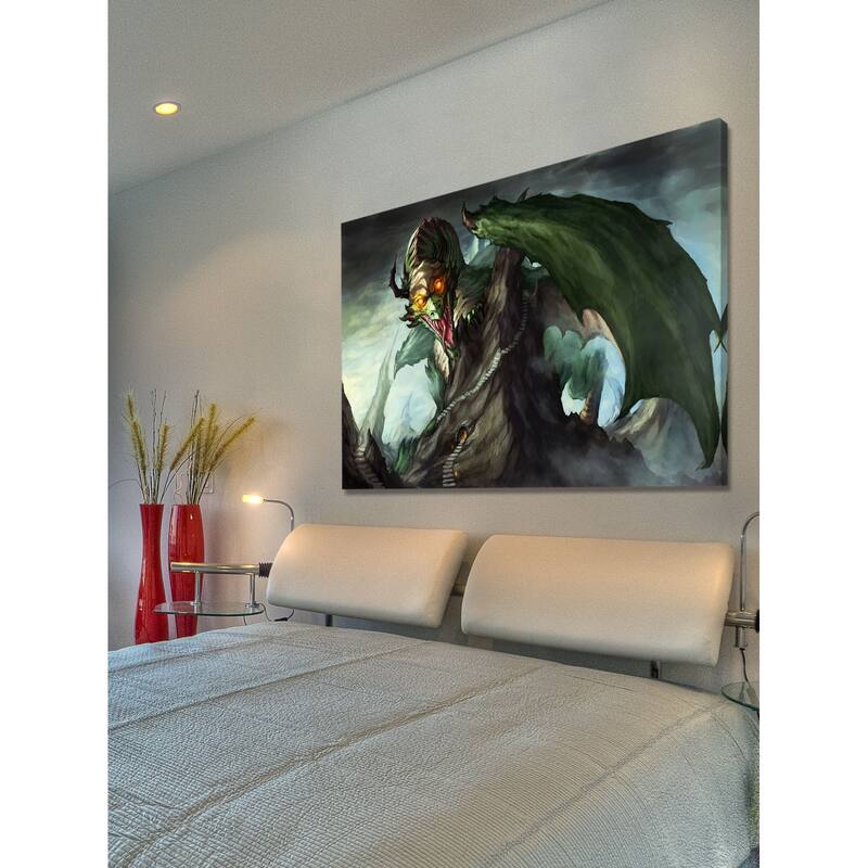 Marmont Hill - Dragon Attack Painting Print on Canvas - Multi-Color