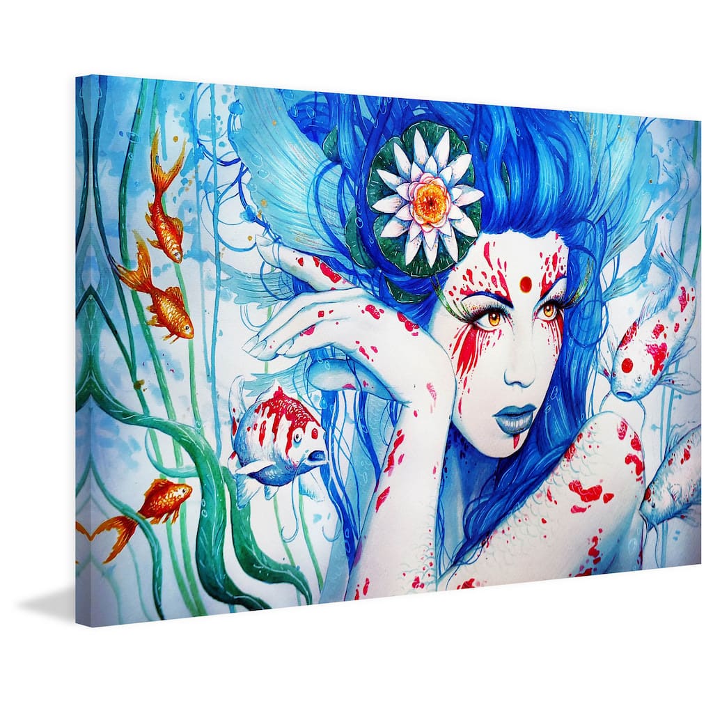 Marmont Hill - Lady Koi Painting Print on Canvas - Multi-Color