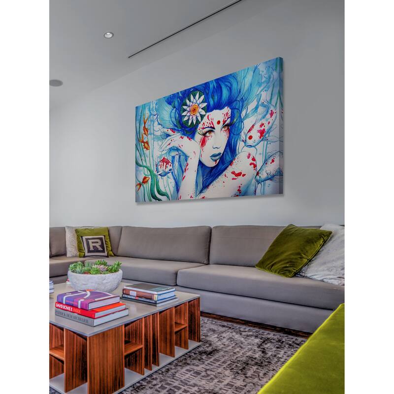 Marmont Hill - Lady Koi Painting Print on Canvas - Multi-Color
