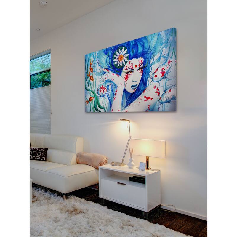 Marmont Hill - Lady Koi Painting Print on Canvas - Multi-Color