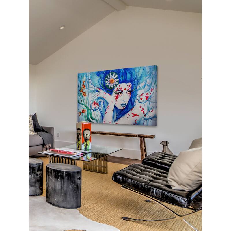 Marmont Hill - Lady Koi Painting Print on Canvas - Multi-Color