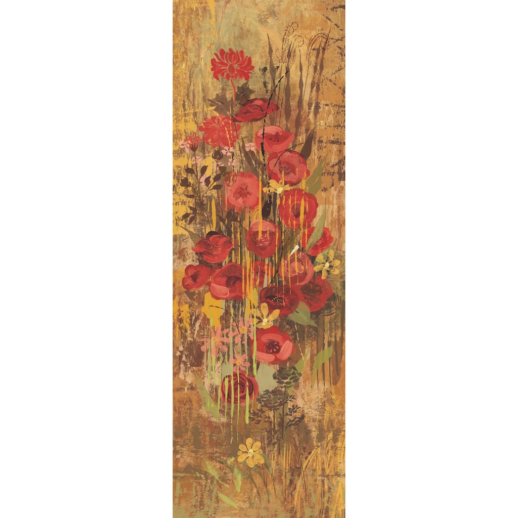Marmont Hill - Floral Frenzy Red IV Painting Print on Canvas - Multi-Color