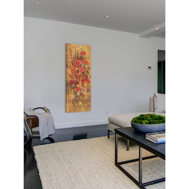 Marmont Hill - Floral Frenzy Red IV Painting Print on Canvas - Multi-Color