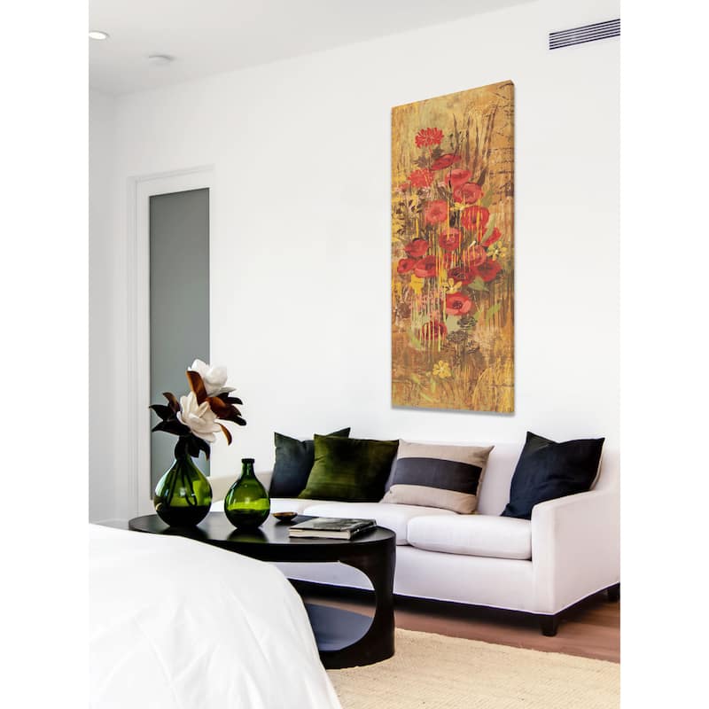 Marmont Hill - Floral Frenzy Red IV Painting Print on Canvas - Multi-Color