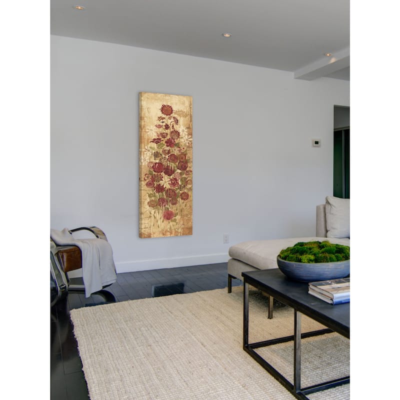 Marmont Hill - Floral Frenzy Burgundy III Painting Print on Canvas - Multi-Color