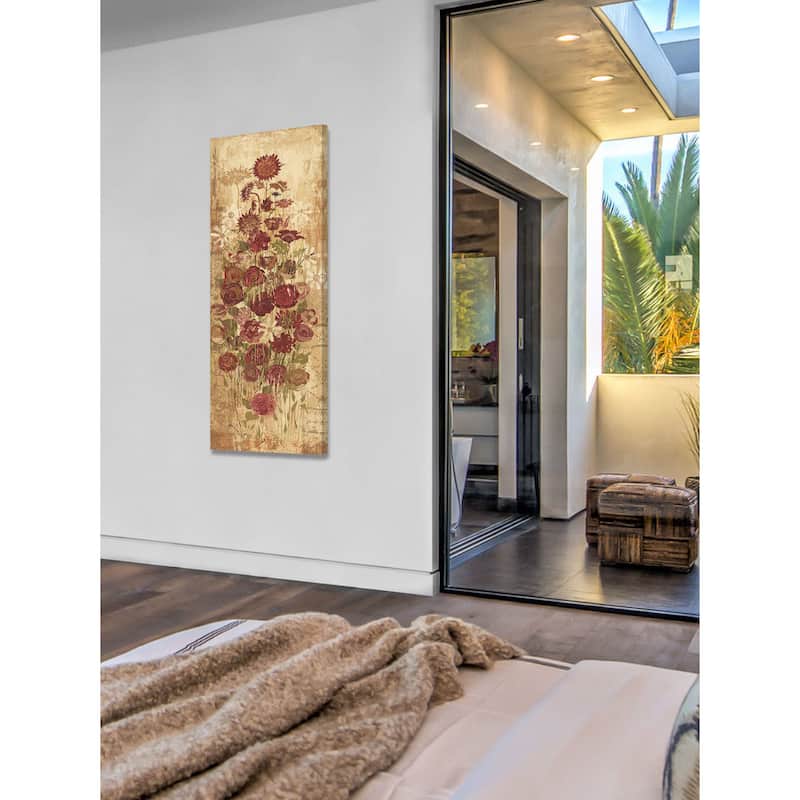 Marmont Hill - Floral Frenzy Burgundy III Painting Print on Canvas - Multi-Color