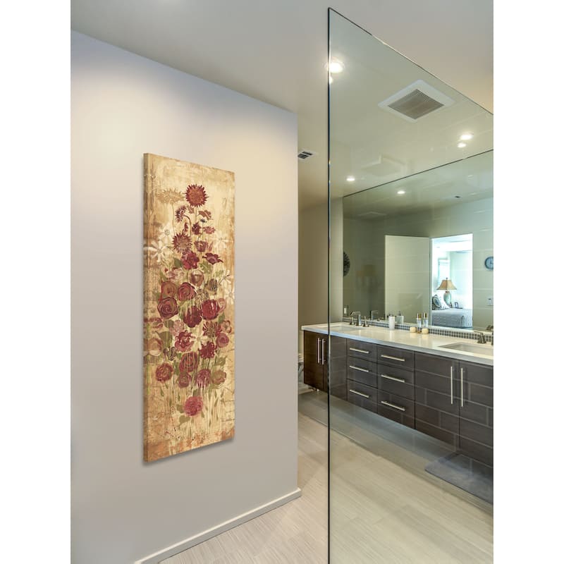 Marmont Hill - Floral Frenzy Burgundy III Painting Print on Canvas - Multi-Color