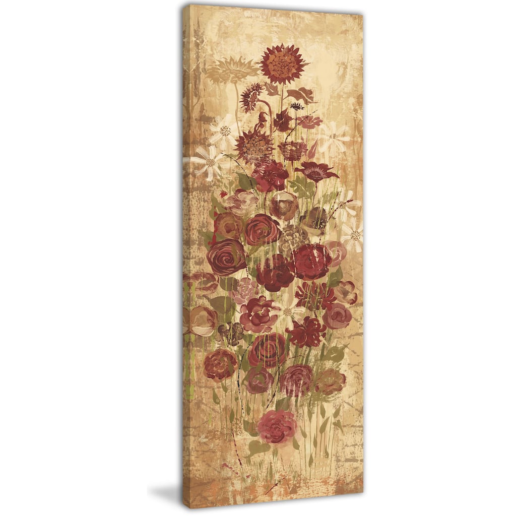 Marmont Hill - Floral Frenzy Burgundy III Painting Print on Canvas - Multi-Color