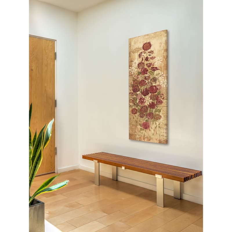 Marmont Hill - Floral Frenzy Burgundy III Painting Print on Canvas - Multi-Color