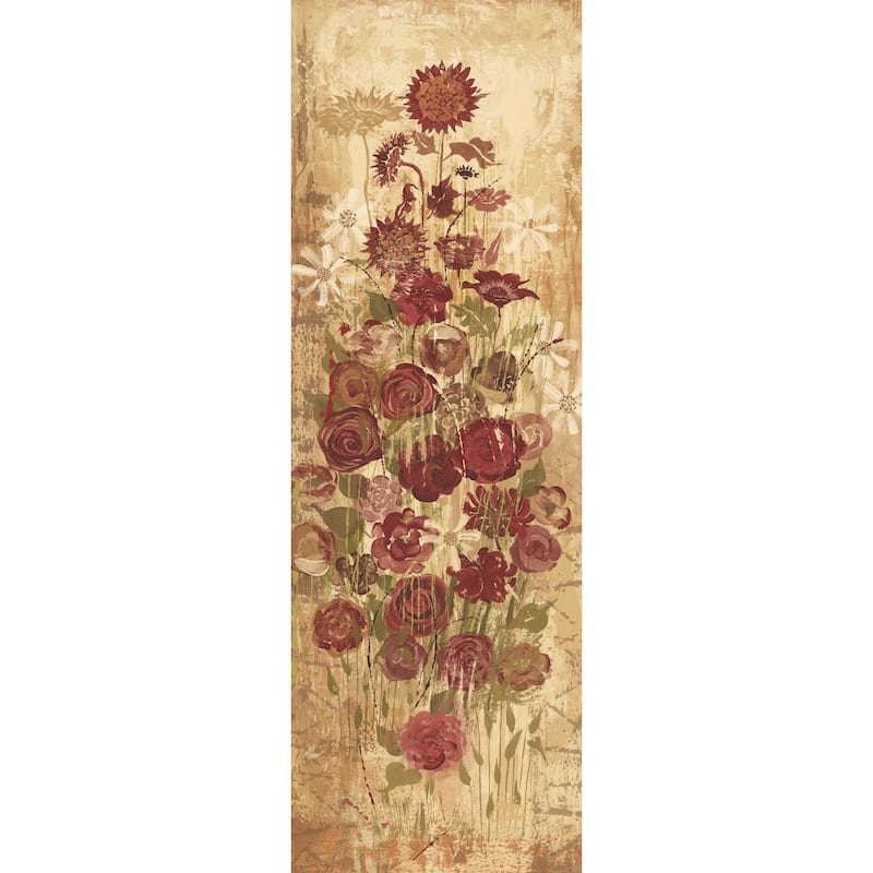 Marmont Hill - Floral Frenzy Burgundy III Painting Print on Canvas - Multi-Color