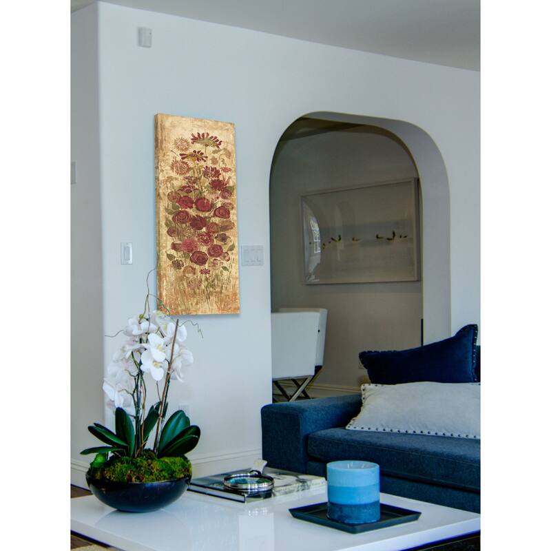 Marmont Hill - Floral Frenzy Burgundy IV Painting Print on Canvas - Multi-Color