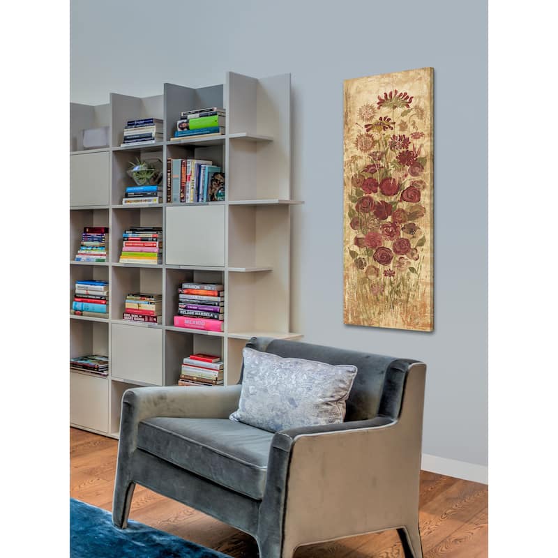 Marmont Hill - Floral Frenzy Burgundy IV Painting Print on Canvas - Multi-Color