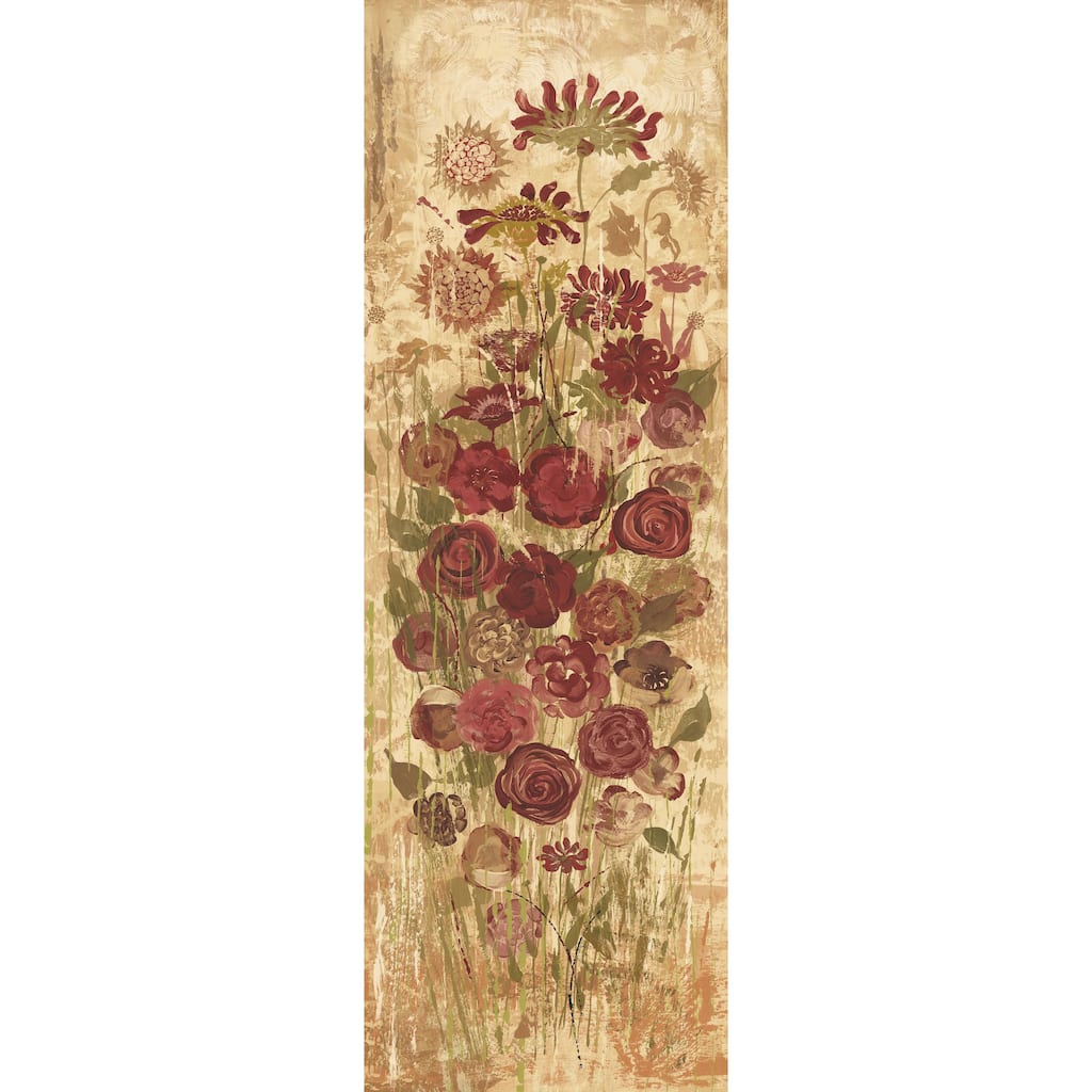 Marmont Hill - Floral Frenzy Burgundy IV Painting Print on Canvas - Multi-Color