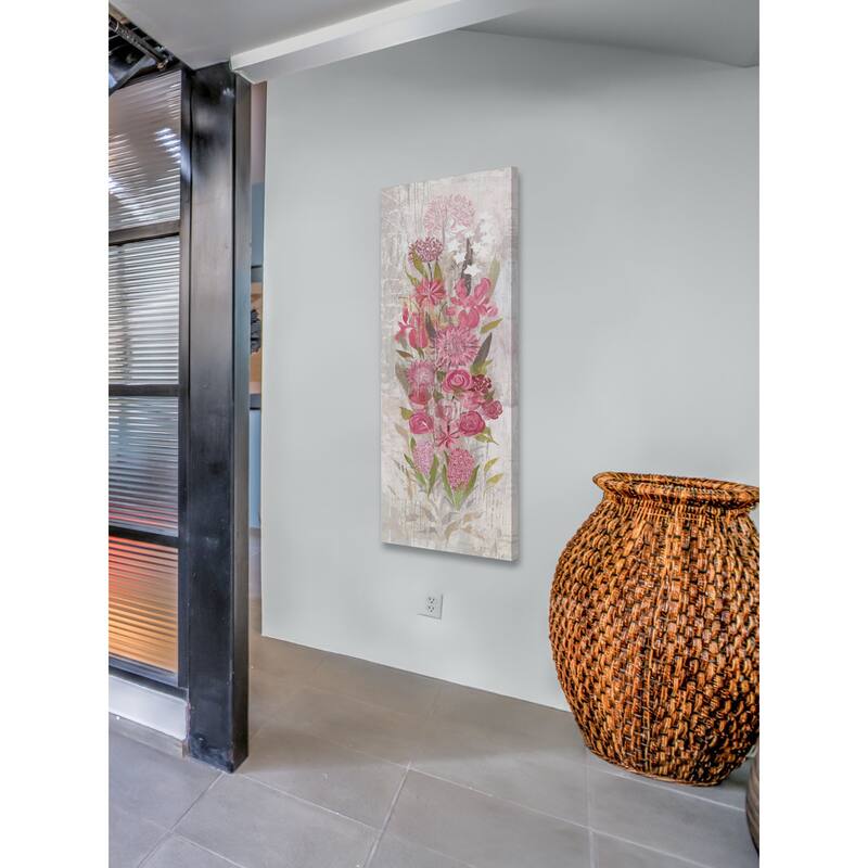 Marmont Hill - A Floral Frenzy Soft Pink I Painting Print on Canvas - Multi-Color