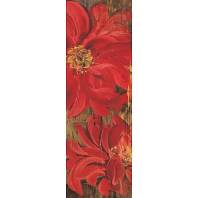 Marmont Hill - Floral Frenzy Red V Painting Print on Canvas - Multi-Color