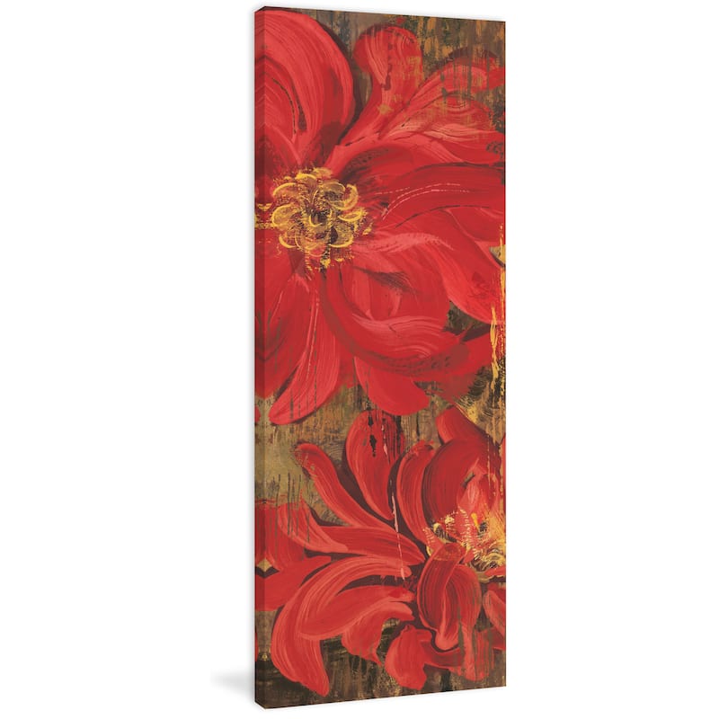Marmont Hill - Floral Frenzy Red V Painting Print on Canvas - Multi-Color