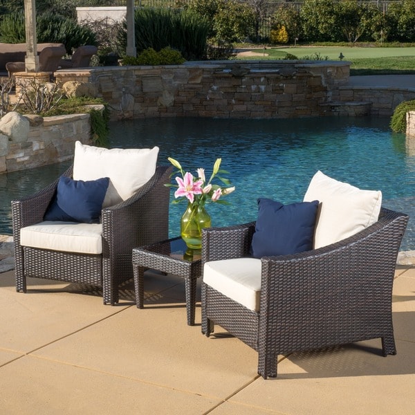 3 piece conversation set with cushions