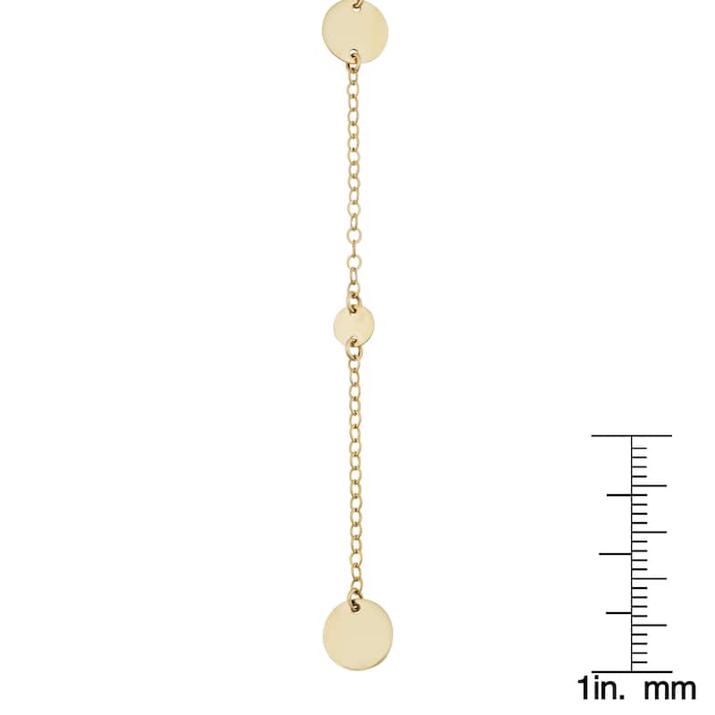 Fremada 14k Yellow Gold High Polish Disc Station Lariat Necklace (17 inches)