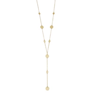 Fremada 14k Yellow Gold High Polish Disc Station Lariat Necklace (17 inches)