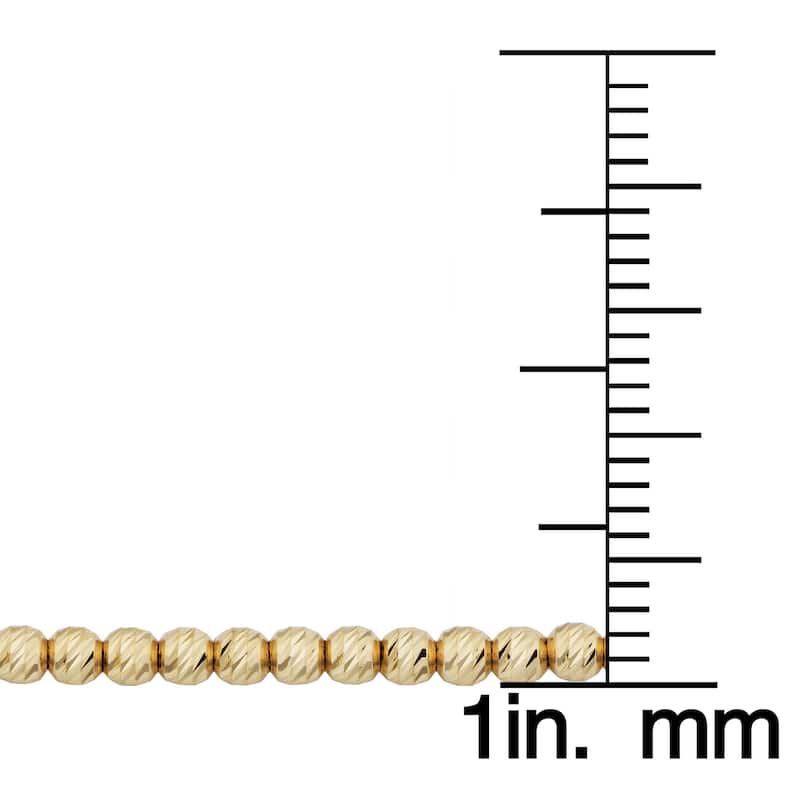 Fremada 14k Yellow Gold Diamond-cut Bead Necklace (17 inches)