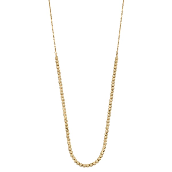 diamond cut gold bead necklace