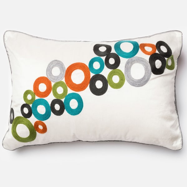 Embroidered Modern Circle Multi 13 X 21 Throw Pillow Or Pillow Cover Overstock 11079025