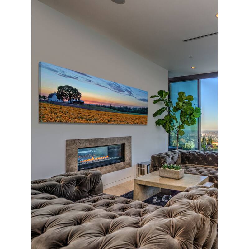 Marmont Hill - Sundown on the Farm Painting Print on Canvas - Multi-Color