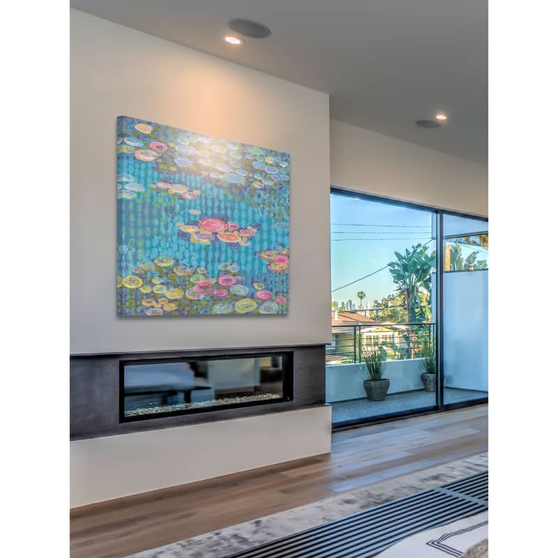 Marmont Hill - Homage to Water Lilies II Painting Print on Canvas - Multi-Color