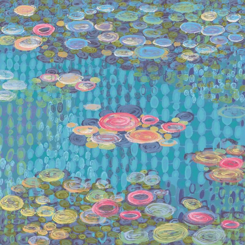 Marmont Hill - Homage to Water Lilies II Painting Print on Canvas - Multi-Color