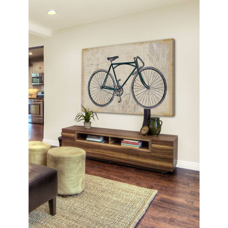 Marmont Hill - Green Bike Painting Print on Canvas