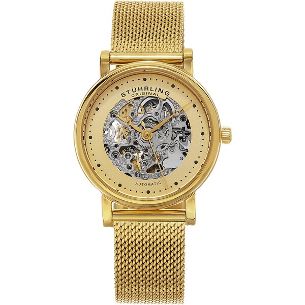 stuhrling women's skeleton watch